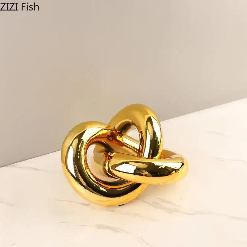 Gold-Plated Knot Sculpture