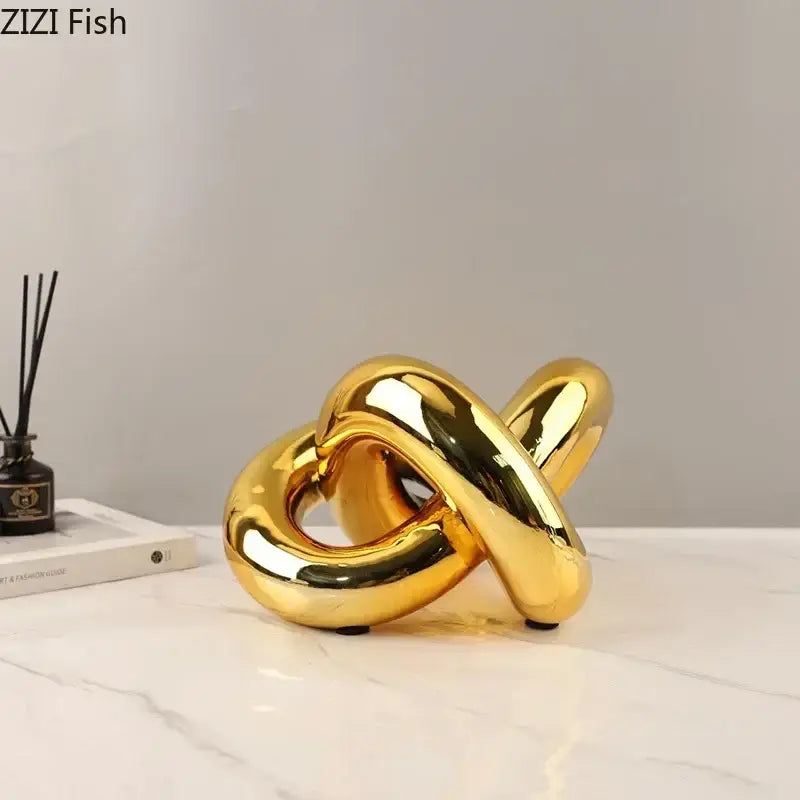 Gold-Plated Knot Sculpture