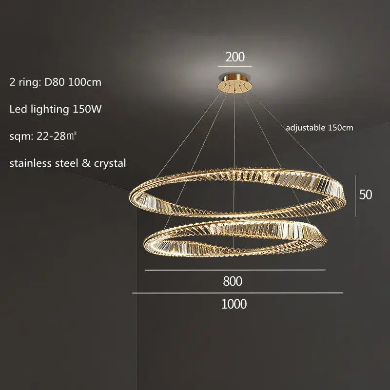 Gold Crystal Ring Pendant