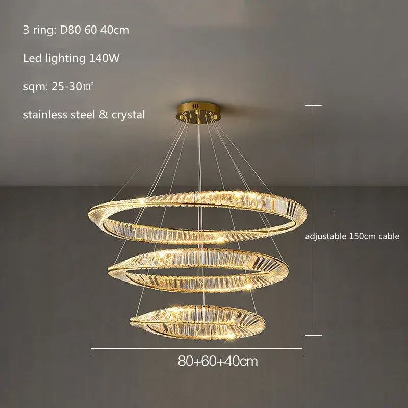 Gold Crystal Ring Pendant