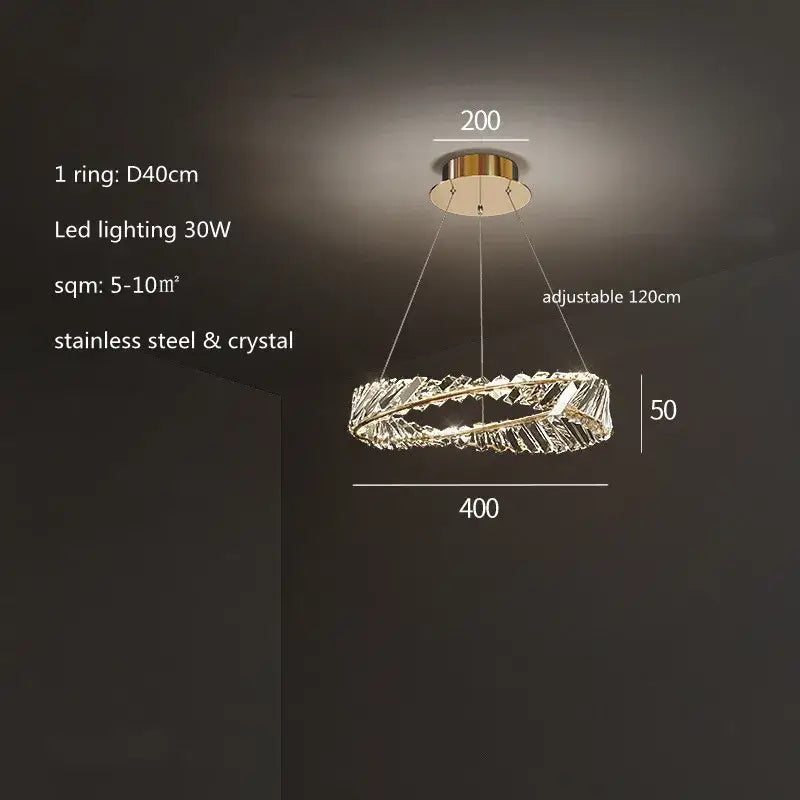 Gold Crystal Ring Pendant