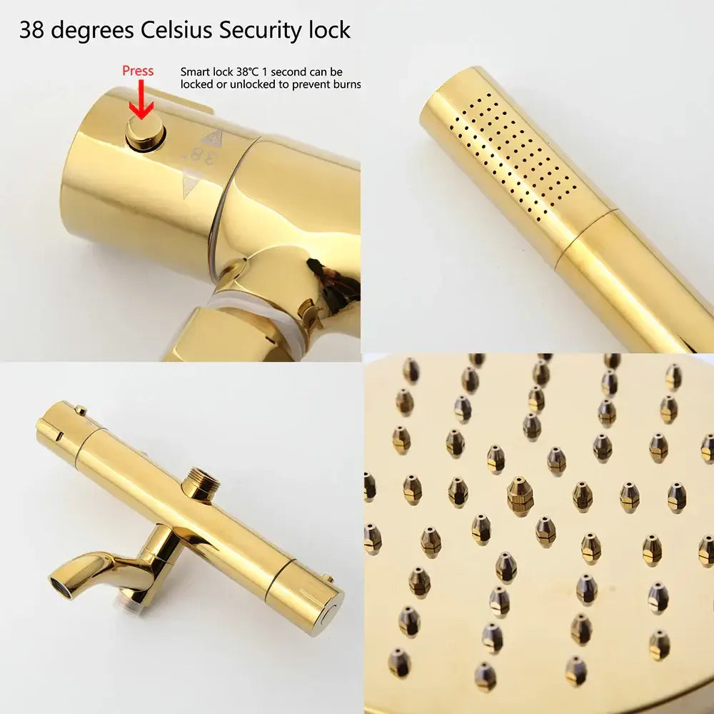 Gold Rainfall Shower Set