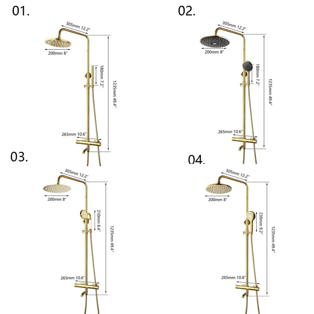 Gold Rainfall Shower Set