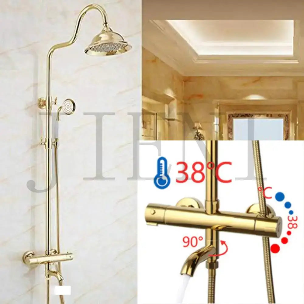 Gold Rainfall Shower Set
