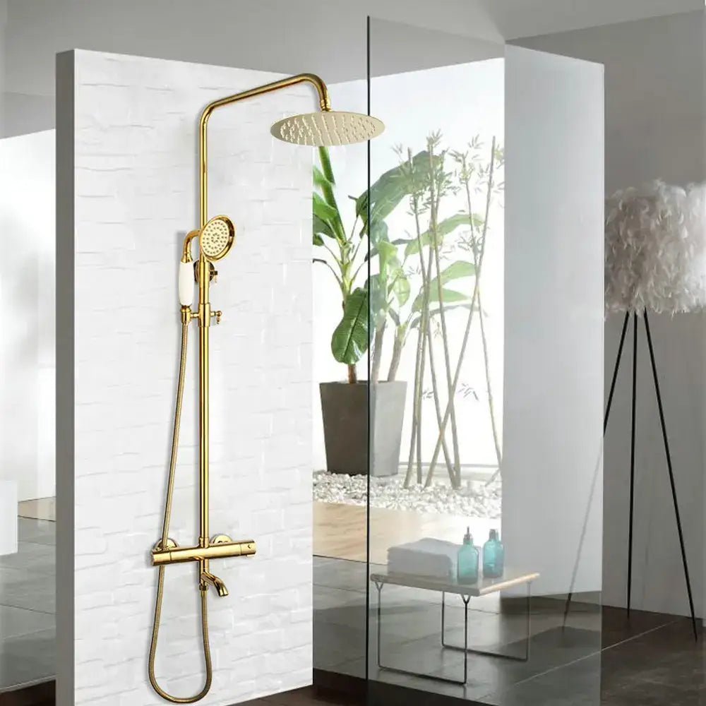 Gold Rainfall Shower Set