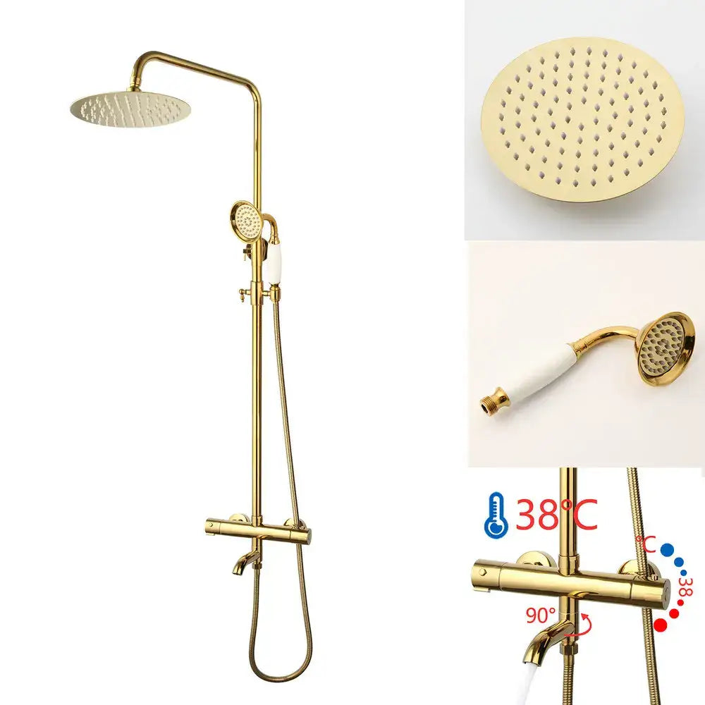 Gold Rainfall Shower Set