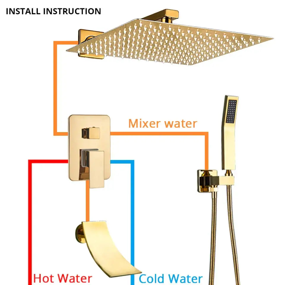 Gold Handheld Shower System