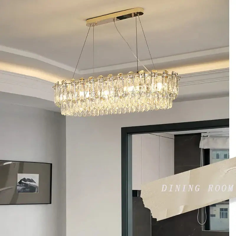 Gold Crystal 85cm Pendant Chandelier