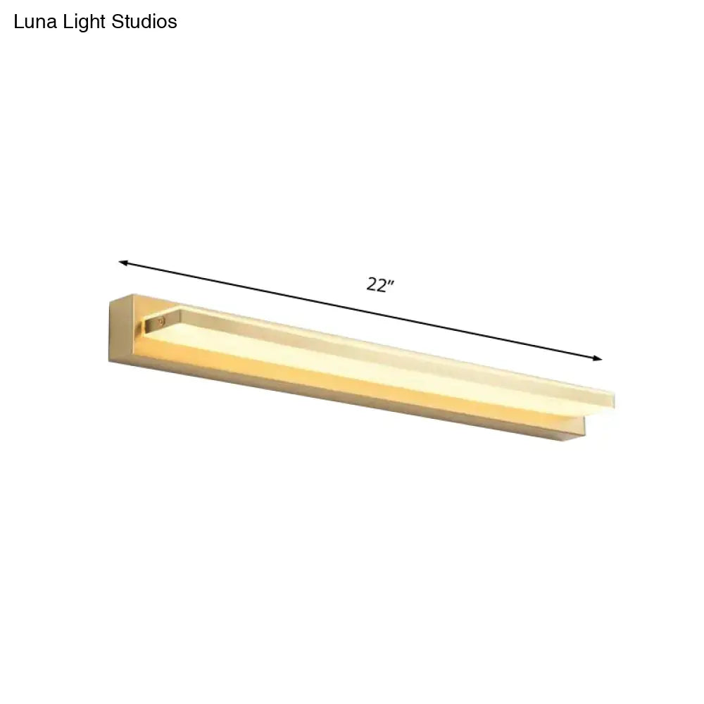 Gold LED Wall Sconce Rectangular Acrylic Shade