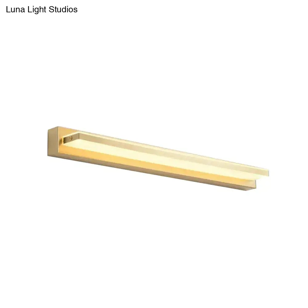 Gold LED Wall Sconce Rectangular Acrylic Shade