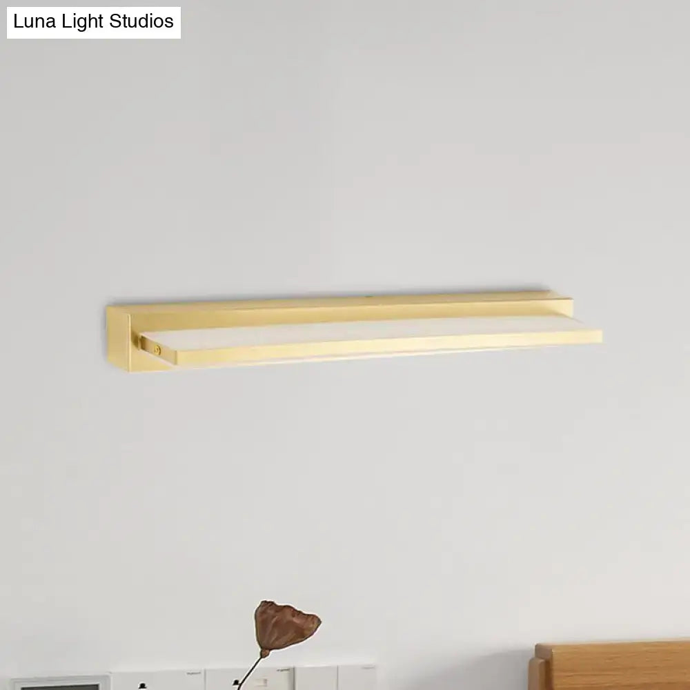 Gold LED Wall Sconce Rectangular Acrylic Shade