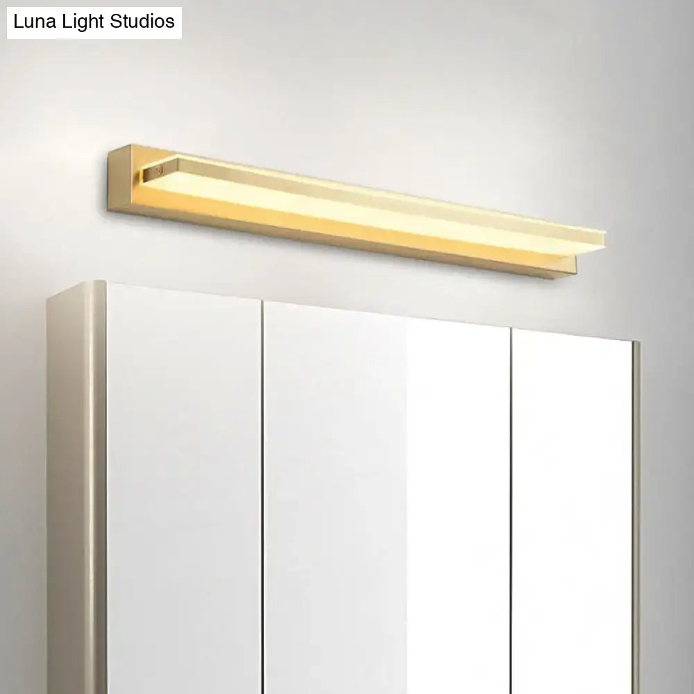 Gold LED Wall Sconce Rectangular Acrylic Shade