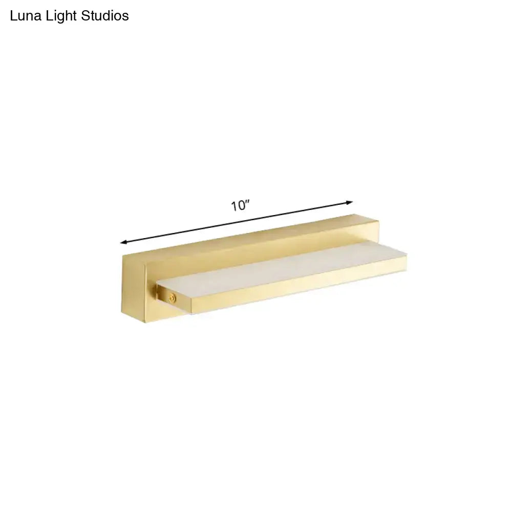 Gold LED Wall Sconce Rectangular Acrylic Shade