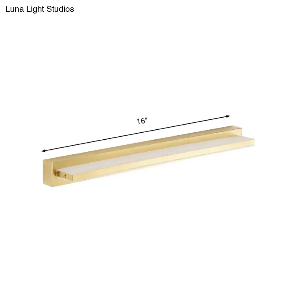 Gold LED Wall Sconce Rectangular Acrylic Shade