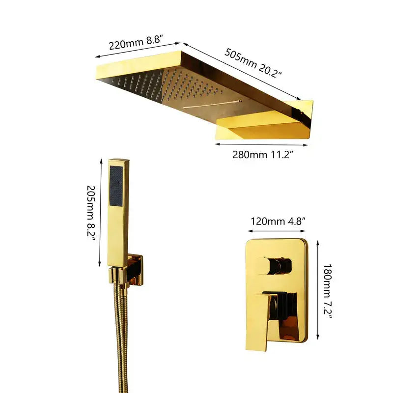 Gold Shower Mixer Set
