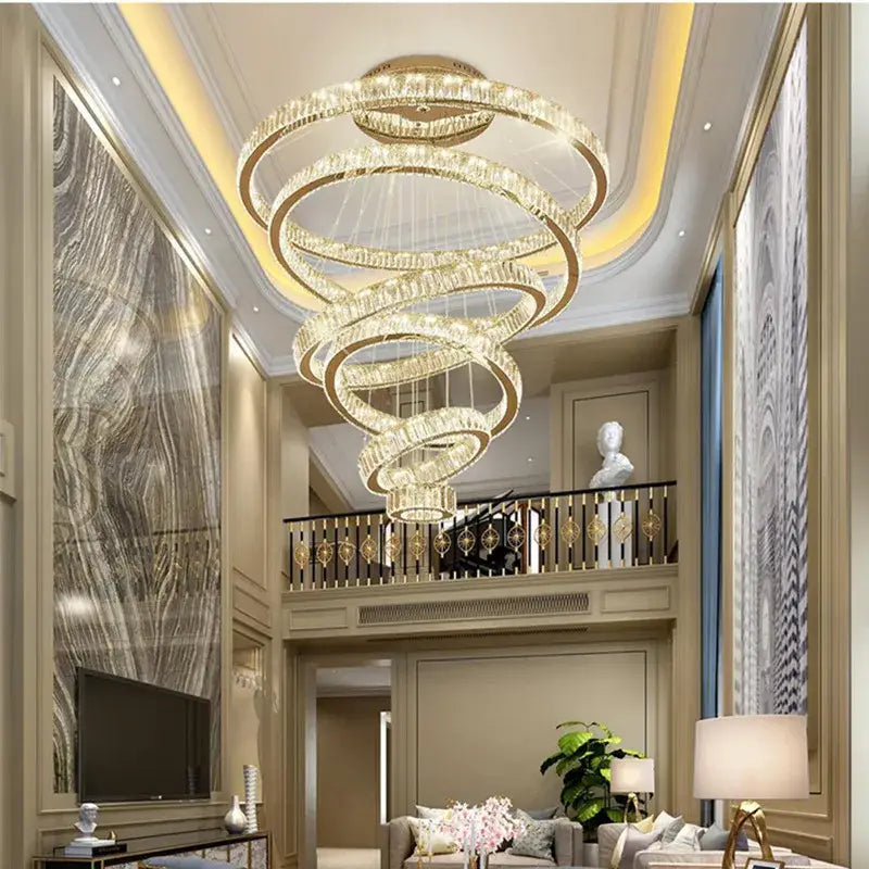 Gold LED Ring Chandelier Gold or Chrome Body