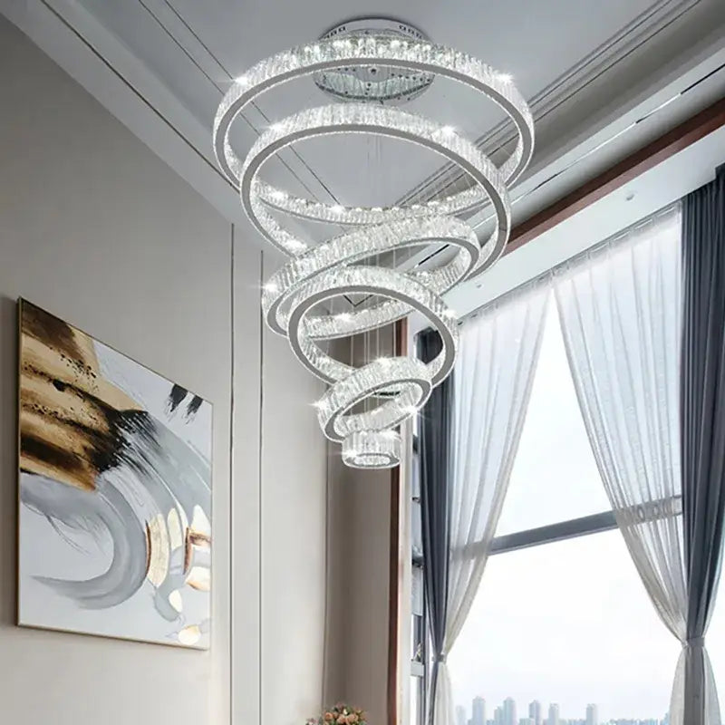 Gold LED Ring Chandelier Gold or Chrome Body