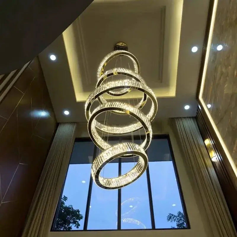 Gold LED Ring Chandelier Gold or Chrome Body
