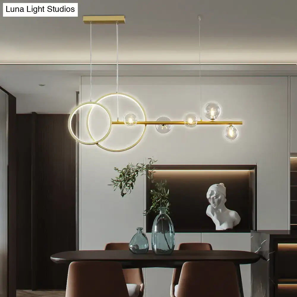 Gold Clear Glass Adjustable Pendant Light