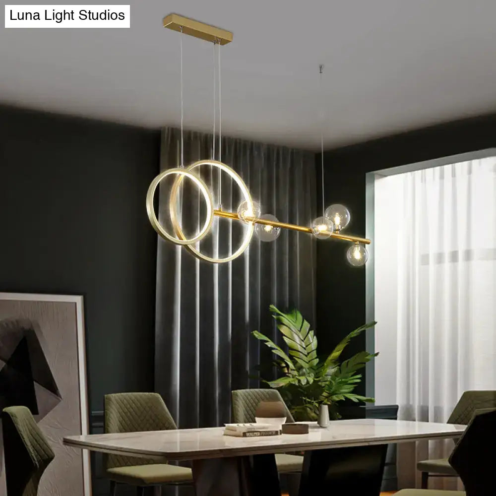 Gold Clear Glass Adjustable Pendant Light