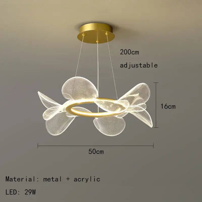 Gold Leaf Cluster Pendant Light Dimmable