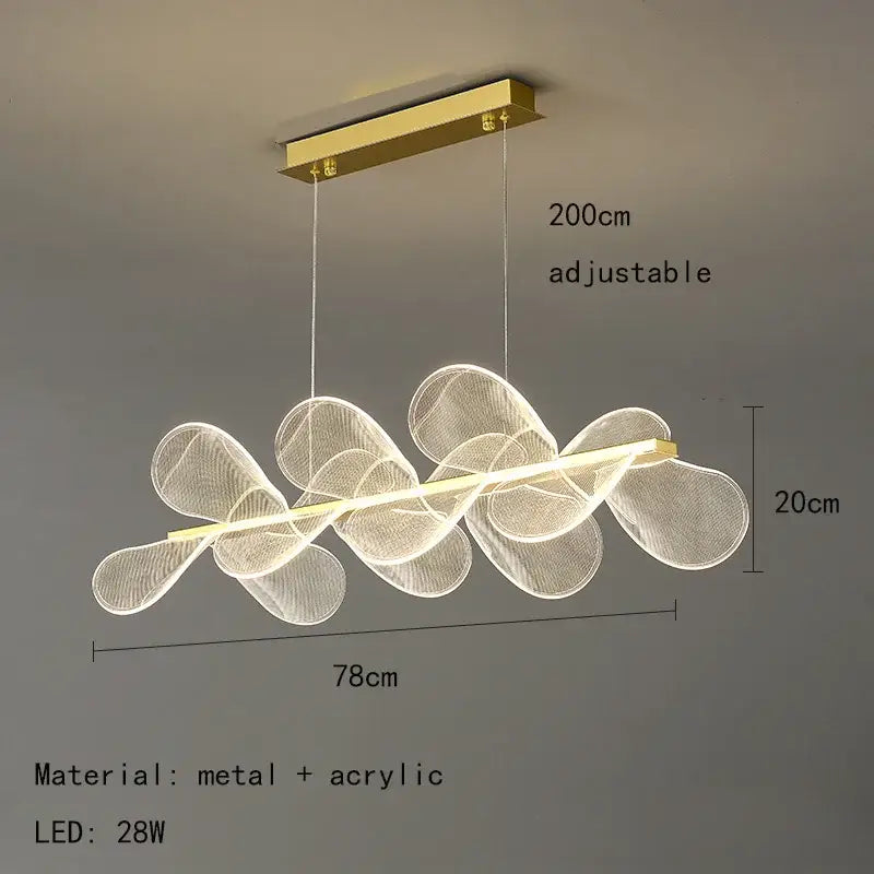 Gold Leaf Cluster Pendant Light Dimmable