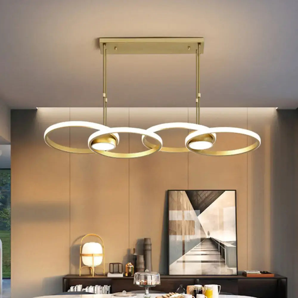 Gold Ring Warm White LED Pendant Light