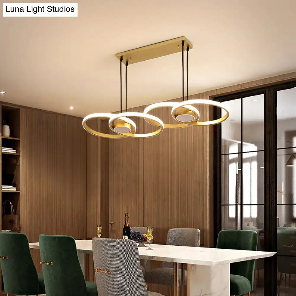 Gold Ring Warm White LED Pendant Light