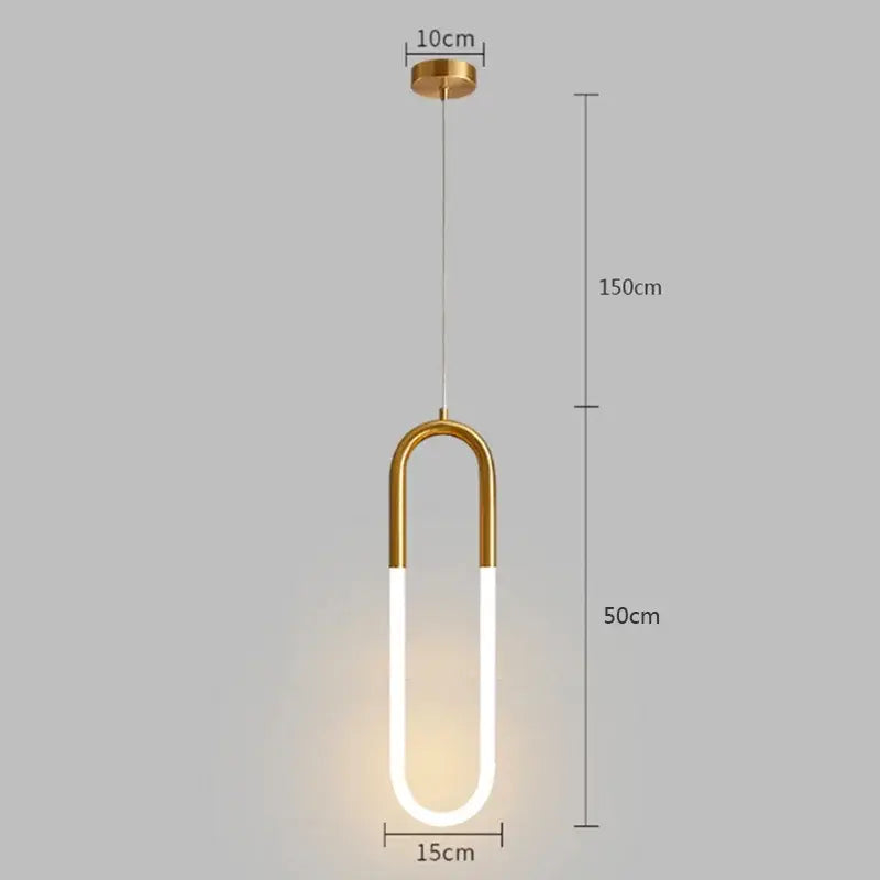 Gold Ring LED Pendant 2-Head Minimalist Design