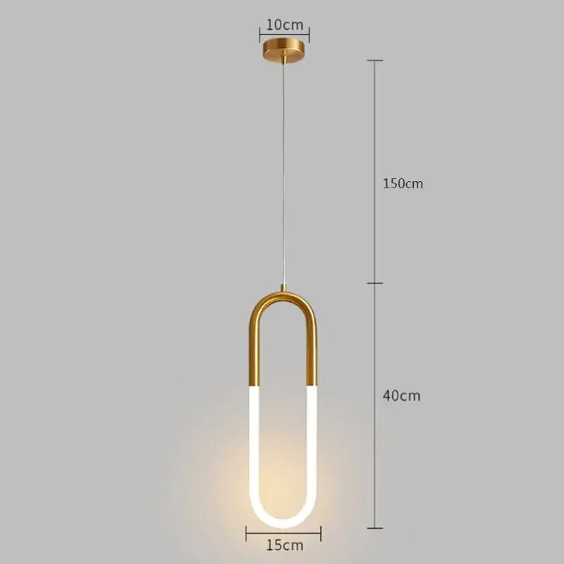 Gold Ring LED Pendant 2-Head Minimalist Design
