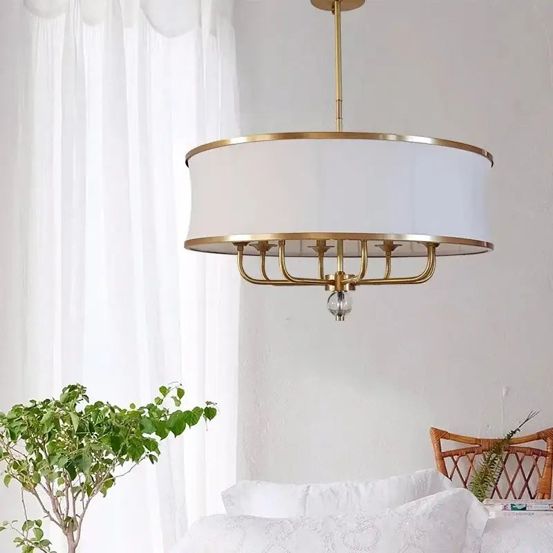 Gold Rod Crystal Chandelier