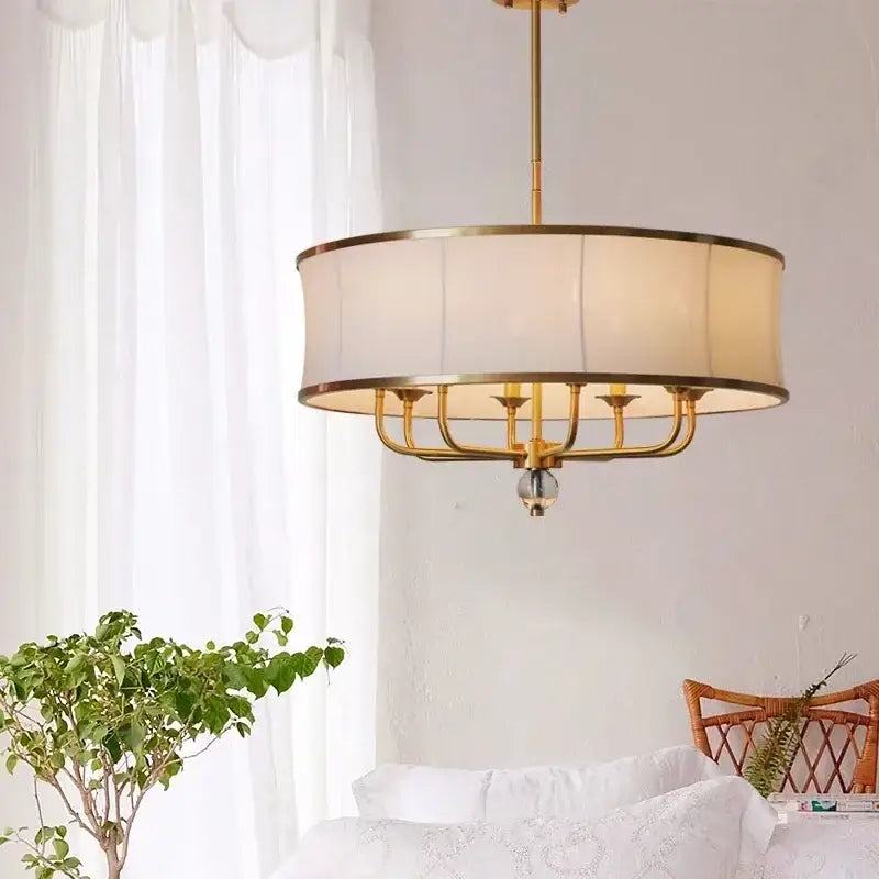 Gold Rod Crystal Chandelier