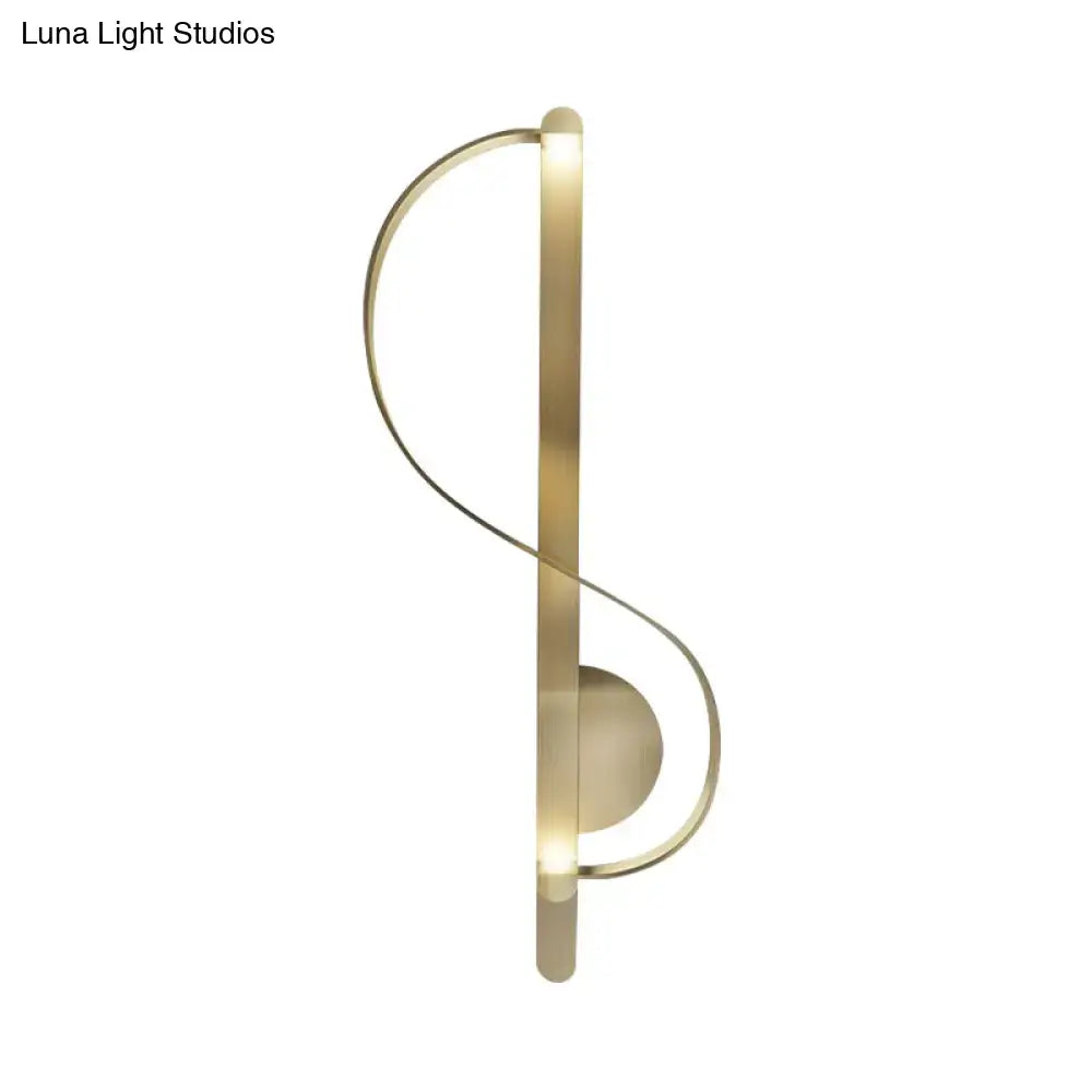 Gold S-Shape Wall Sconce