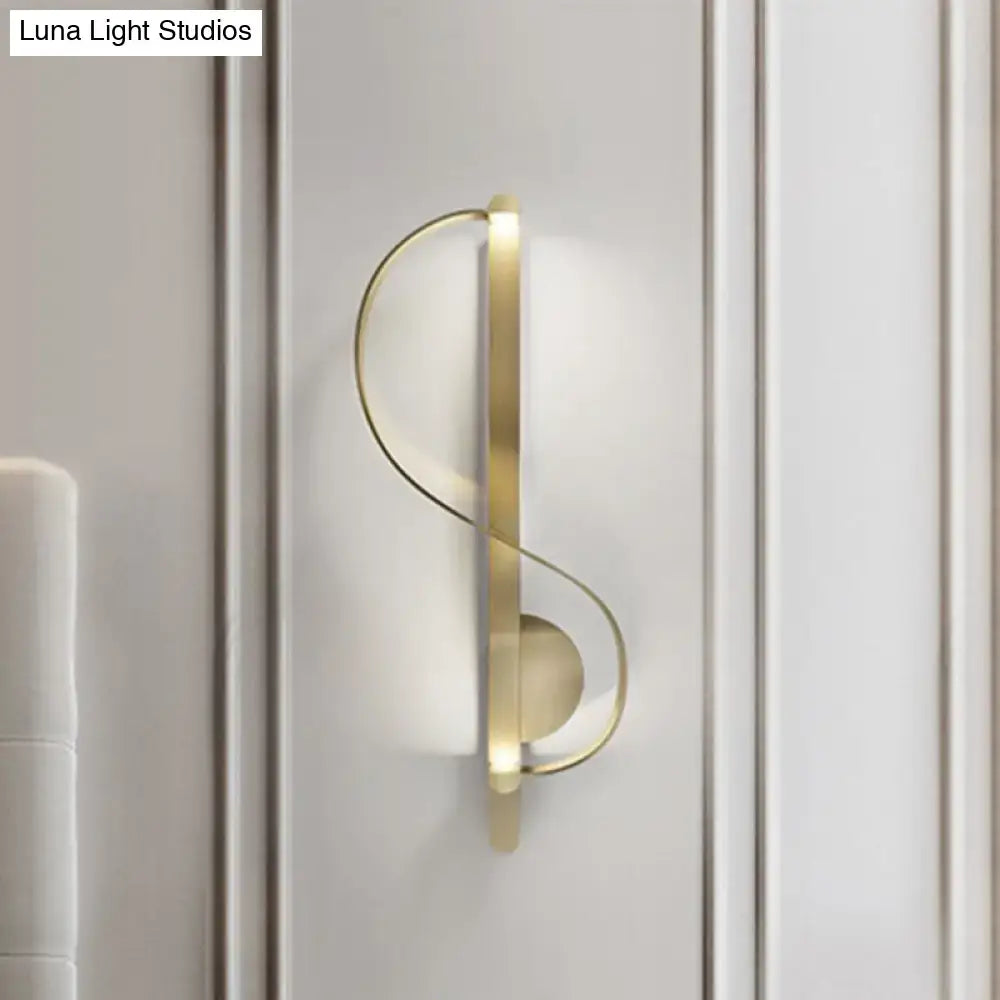 Gold S-Shape Wall Sconce