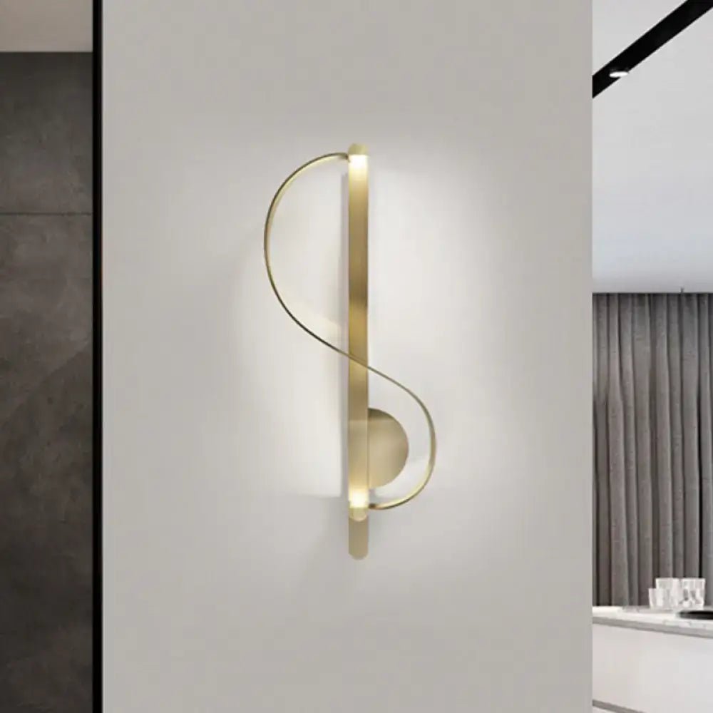 Gold S-Shape Wall Sconce