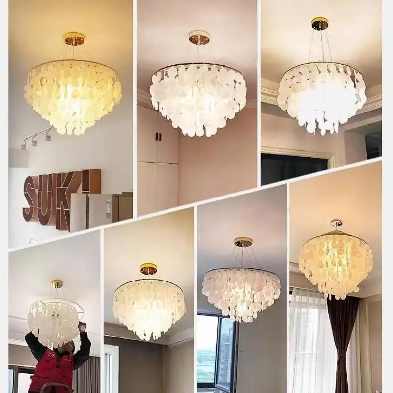 Gold Shell Chandelier