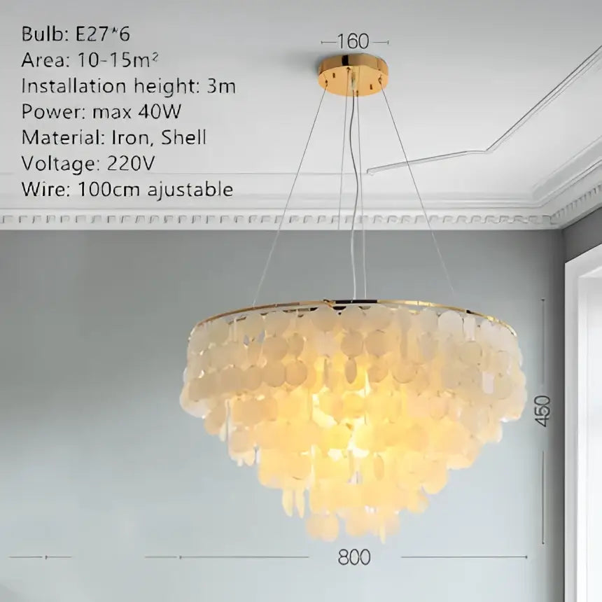 Gold Shell Chandelier