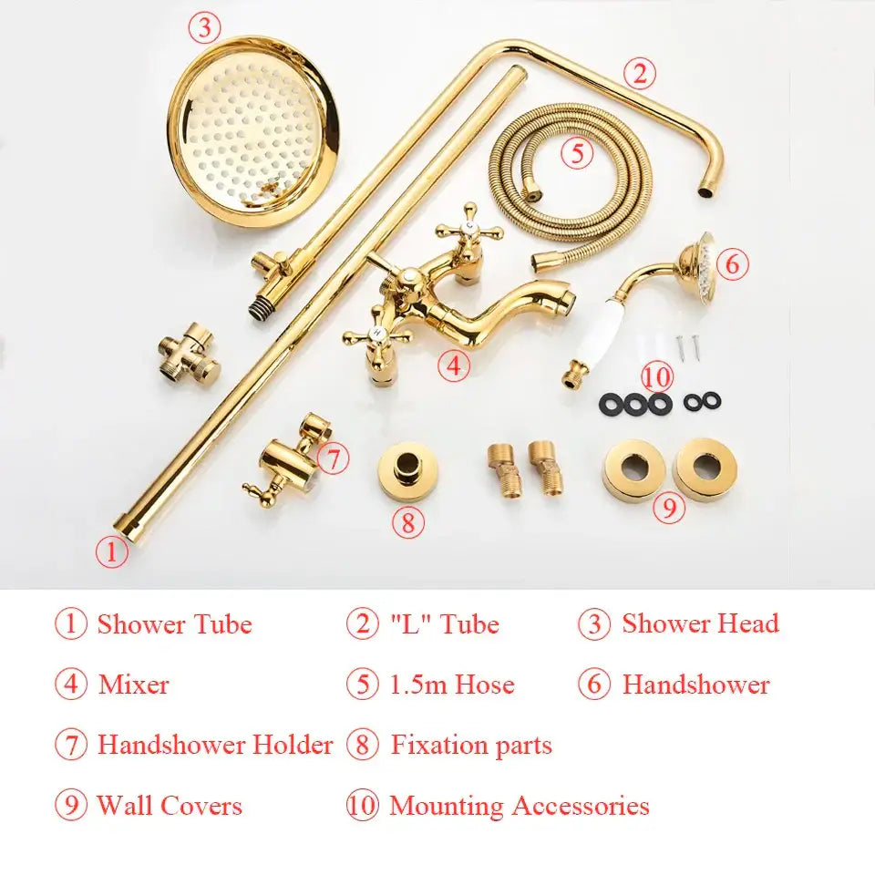 Gold Ceramic Shower System