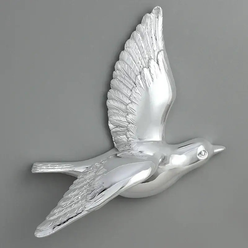 Gold Silver Bird Wall Art