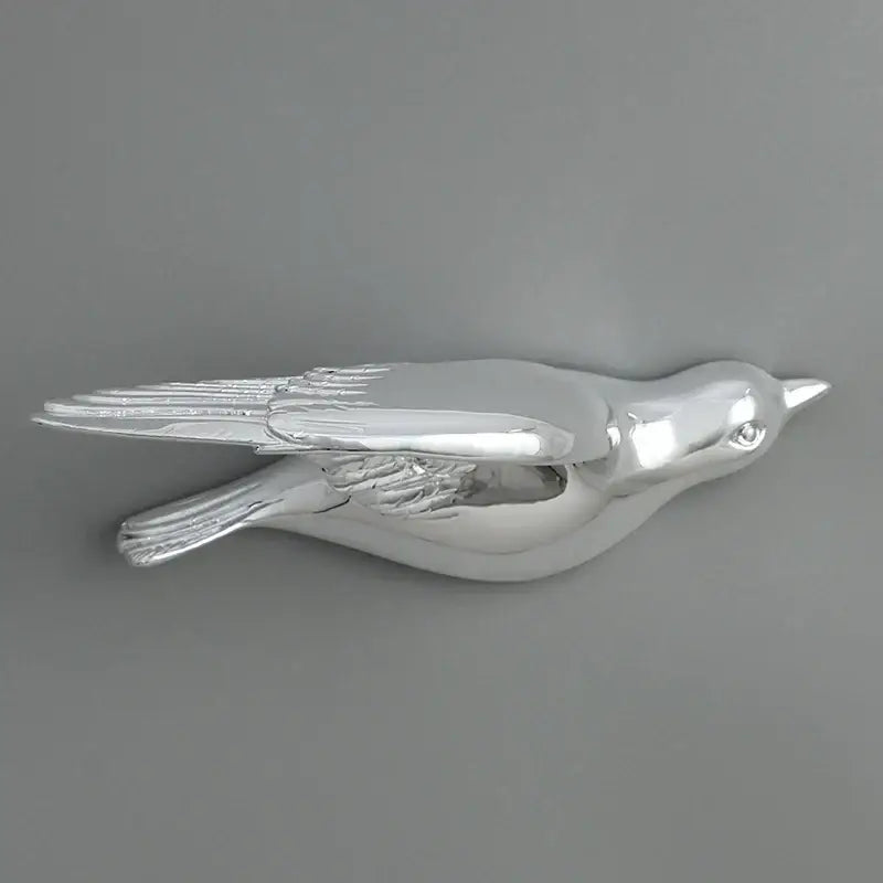 Gold Silver Bird Wall Art