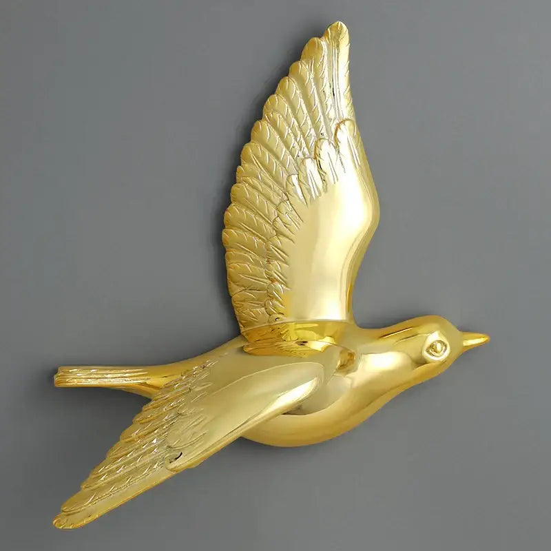 Gold Silver Bird Wall Art