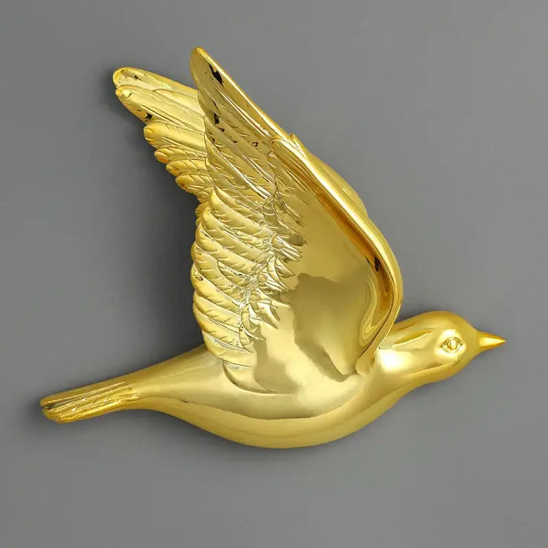 Gold Silver Bird Wall Art