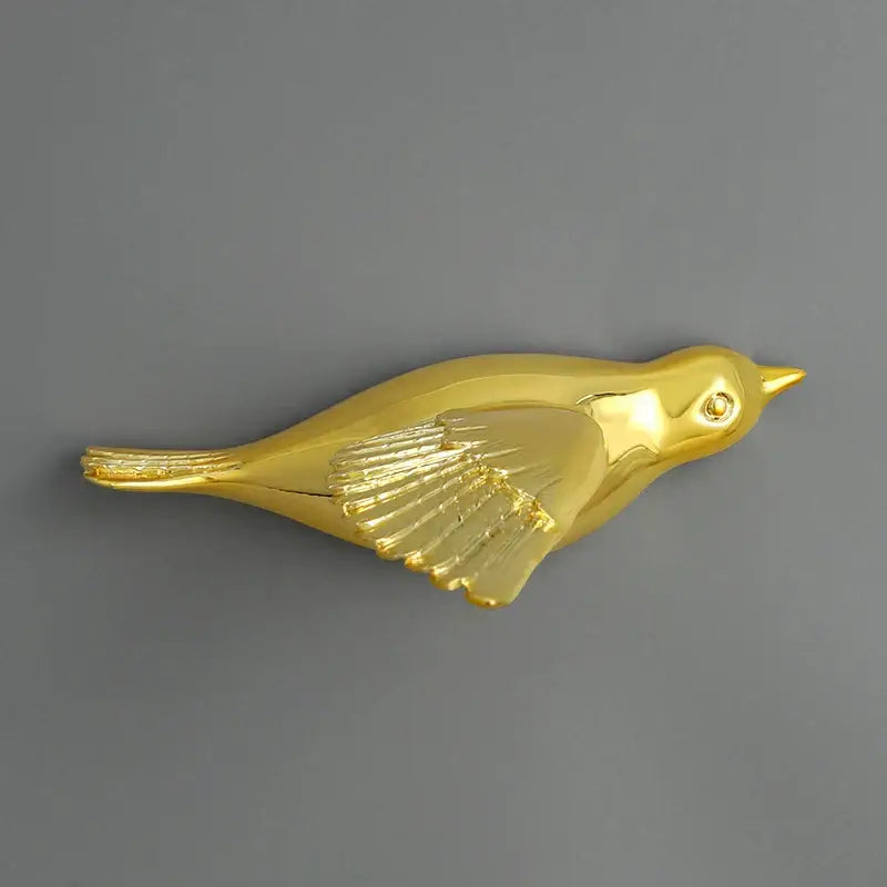Gold Silver Bird Wall Art