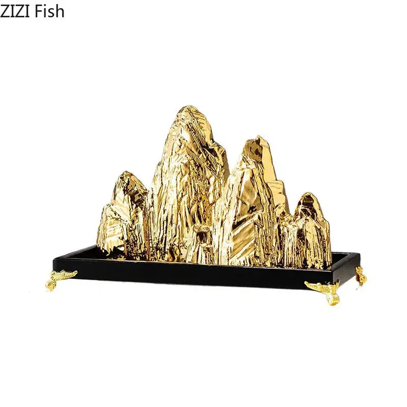 Gold Silver Mountain Sculpture