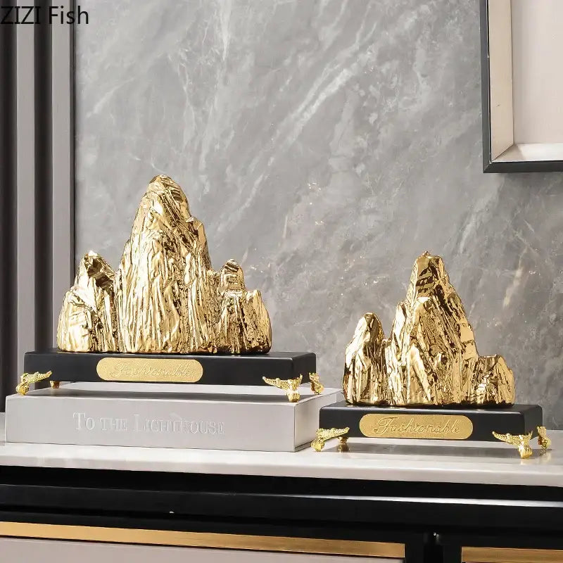 Gold Silver Mountain Sculpture