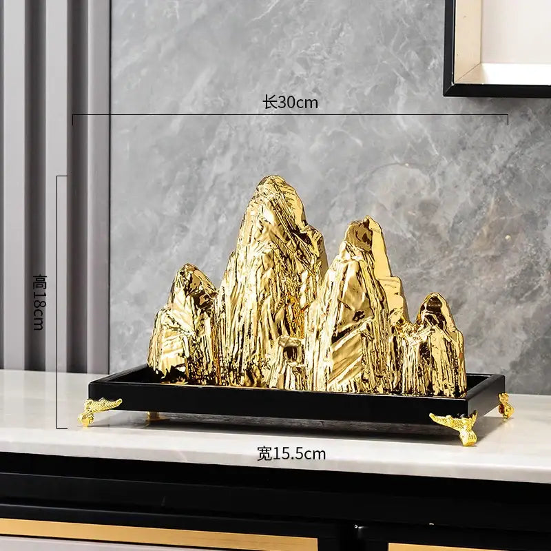 Gold Silver Mountain Sculpture