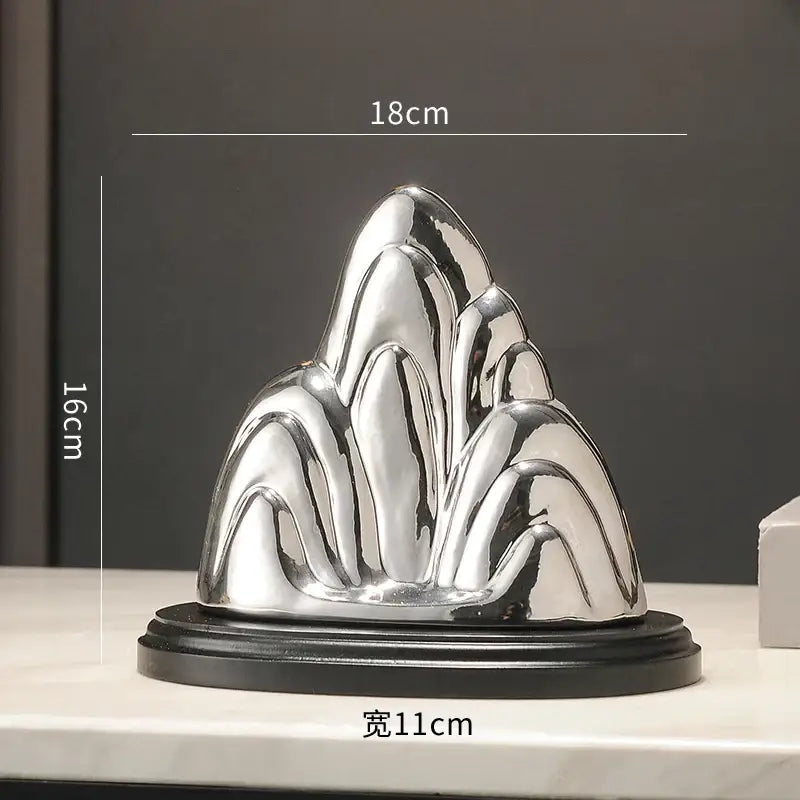 Gold Silver Mountain Sculpture