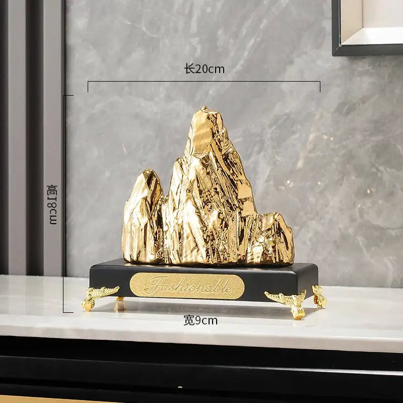 Gold Silver Mountain Sculpture