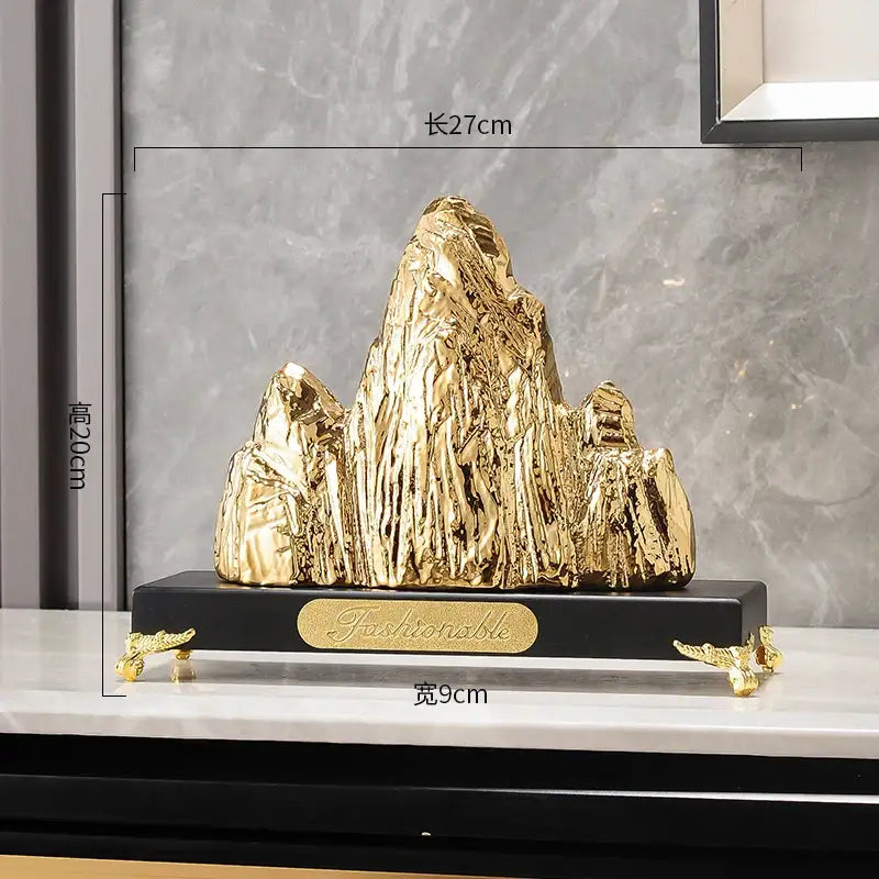 Gold Silver Mountain Sculpture