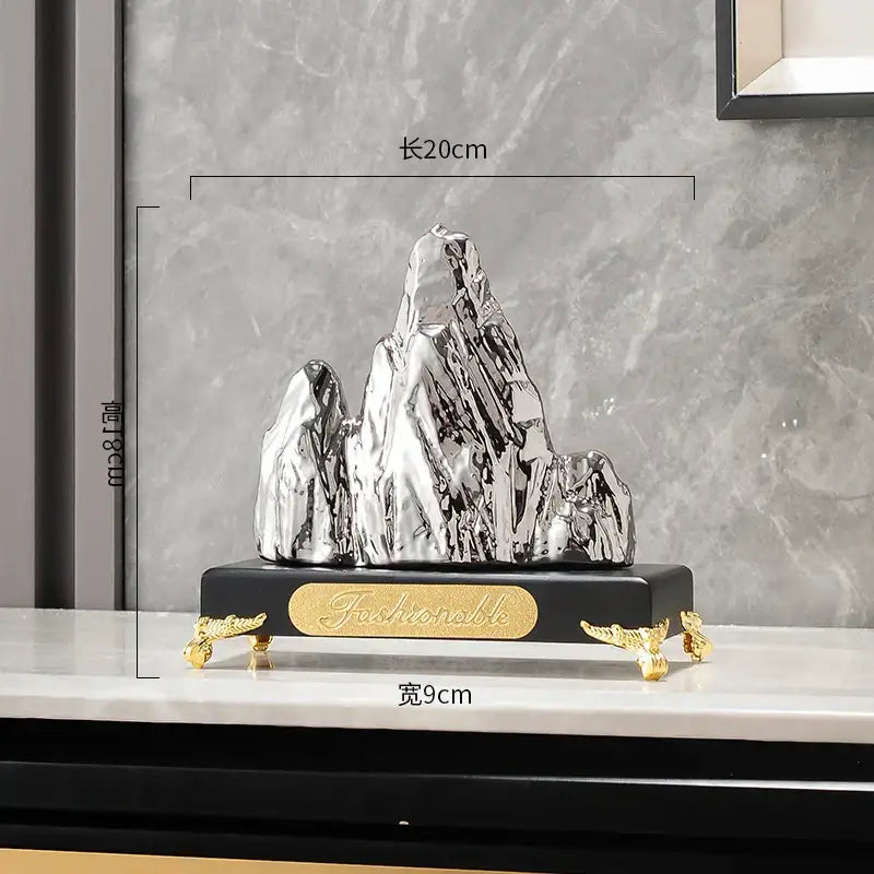 Gold Silver Mountain Sculpture